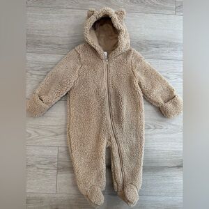 GAP Tan Fleece Baby Jacket with Bear Ears